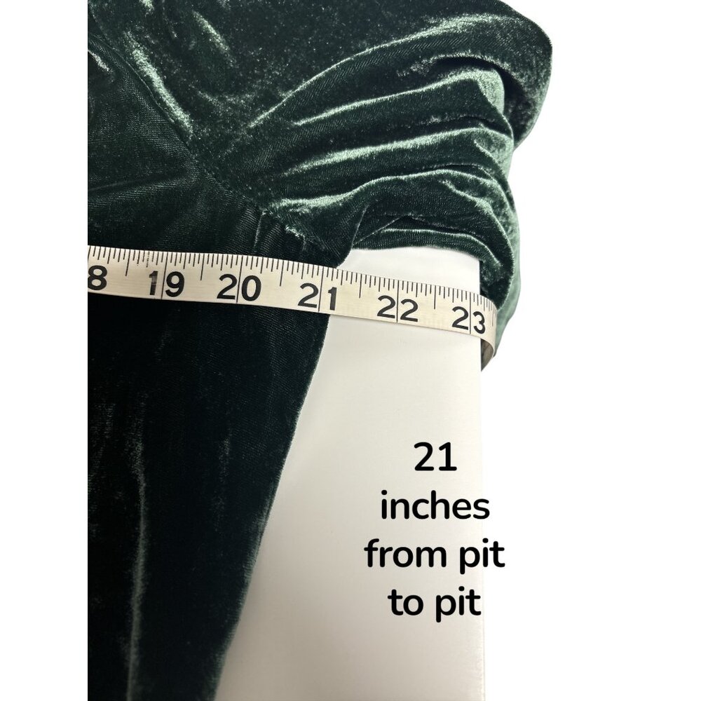 Madewell Women’s Dark Green Velvet Wrap Top & Wide-Leg Pants Set – Size S - Picture 10 of 14